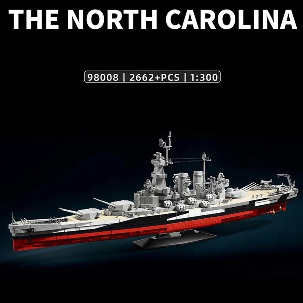 The North Carolina Battleship – brick-built display model made from building blocks