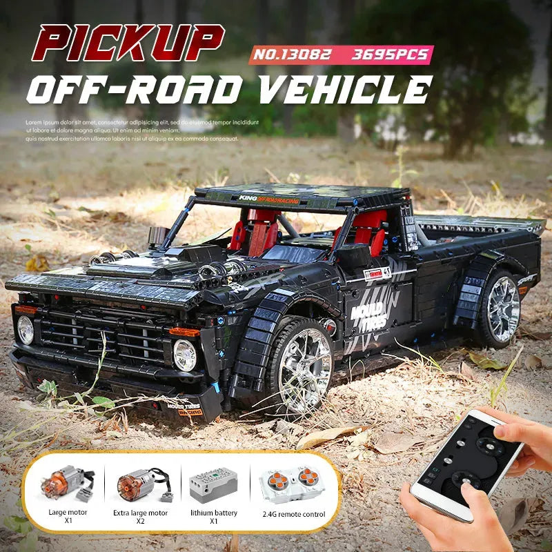 Twin-Turbo FDrift Pickup - Building Blocks Set | Power Brickz