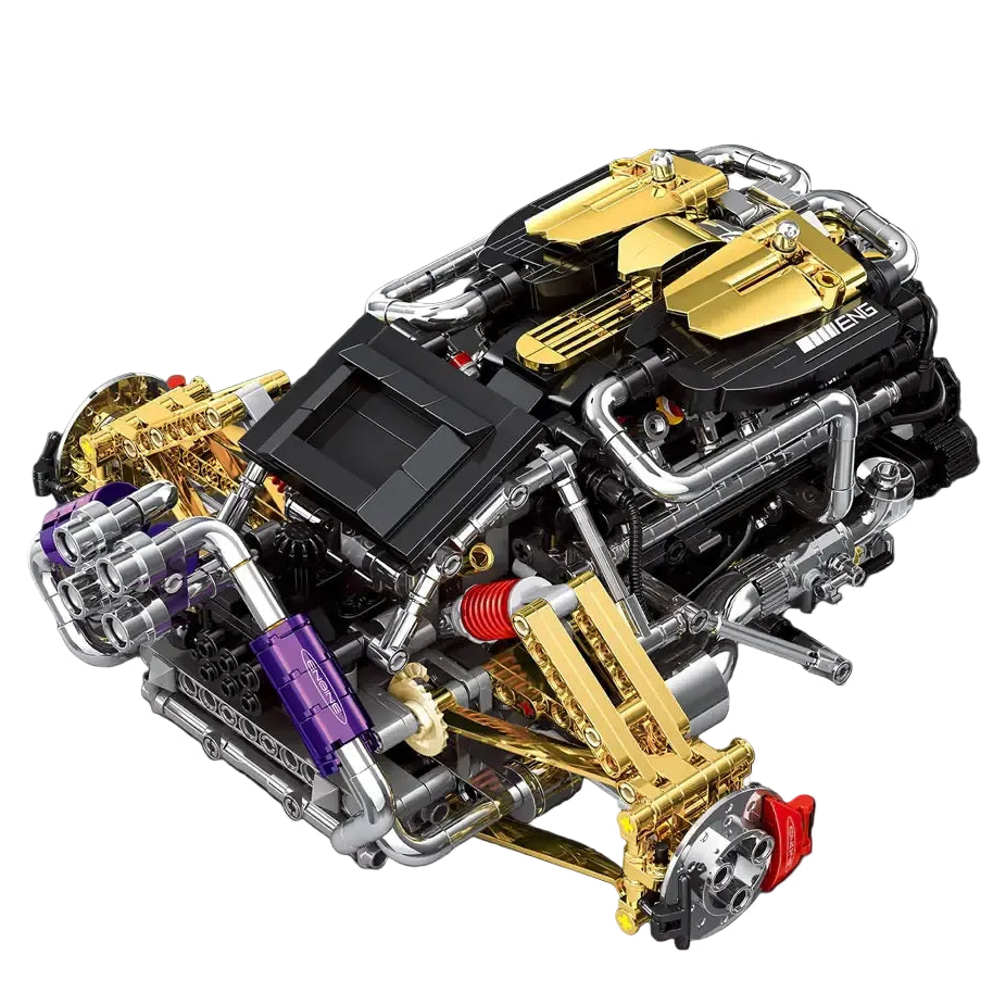 Twin-Turbo V12 Hypercar Building Blocks Kit | 1602 Pieces