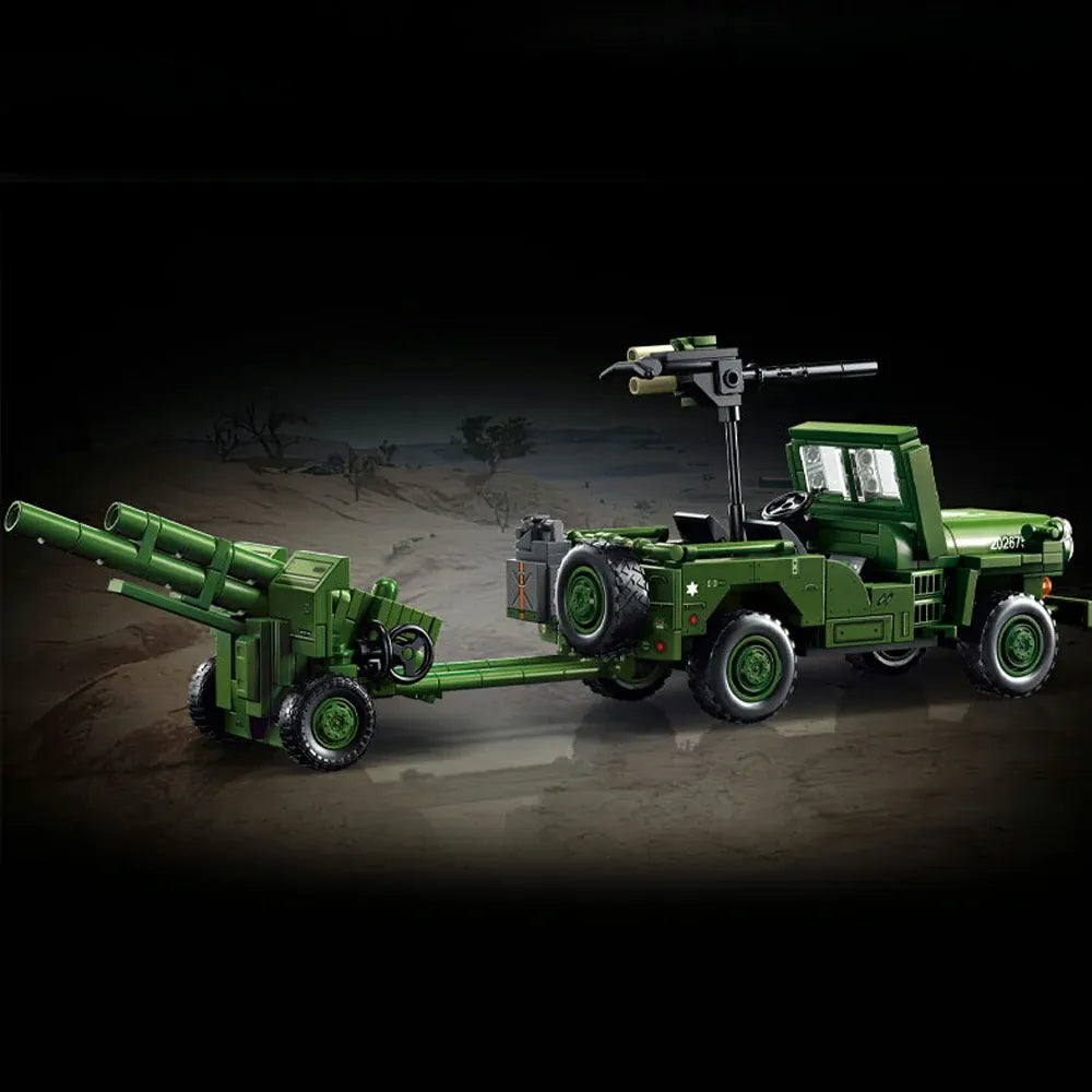 WWII American Willys Jeep - Building Set | Power Brickz