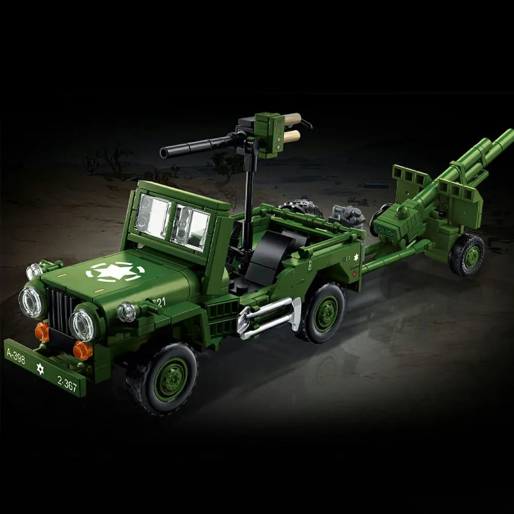 WWII American Willys Jeep - Building Set | Power Brickz