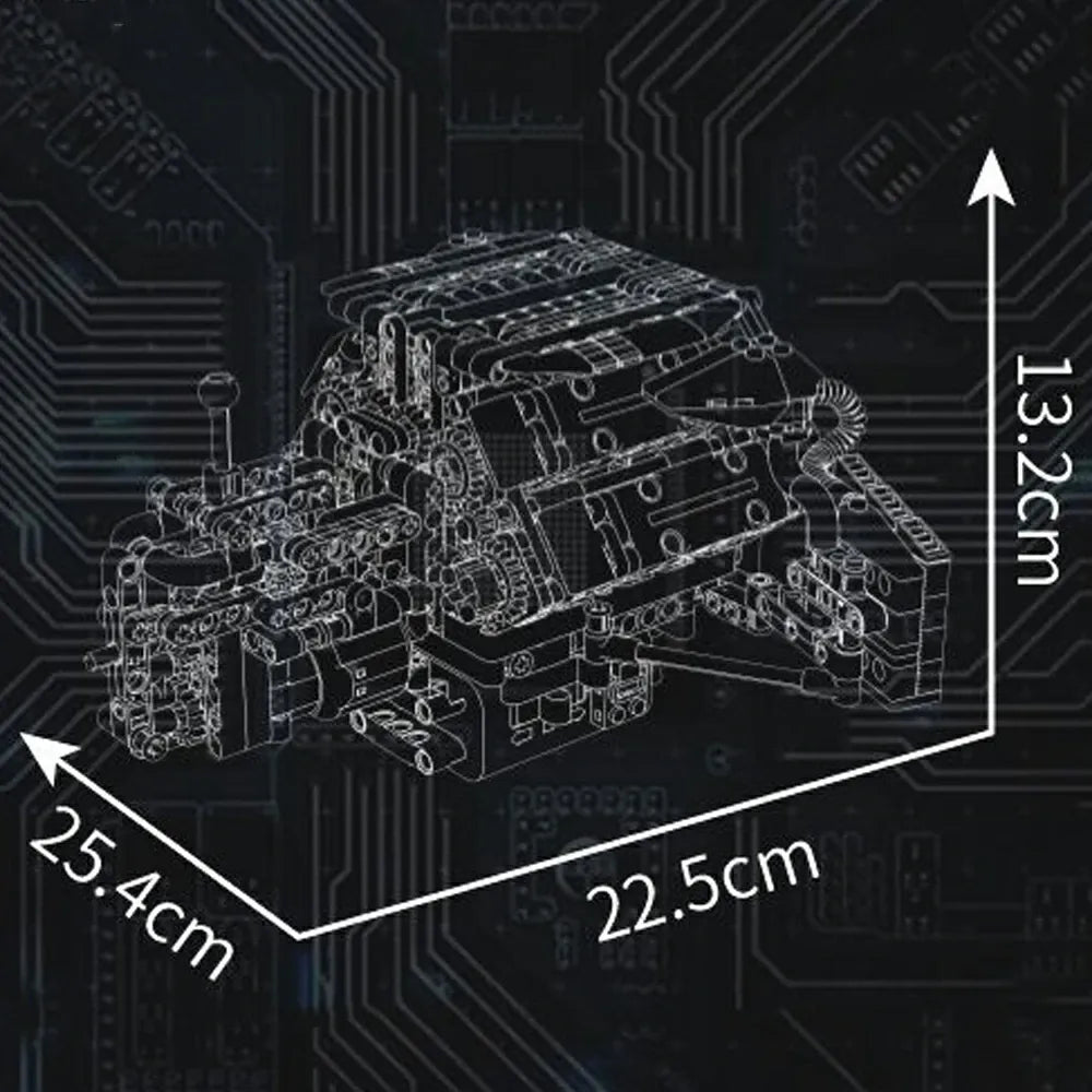 A8 W12 Motorized Engine | 871pcs - Power Brickz
