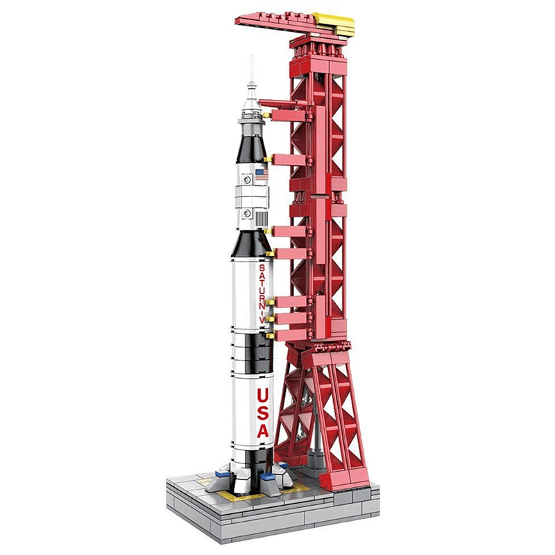 Apollo Rocket & Launch Pad - Building Set | Power Brickz