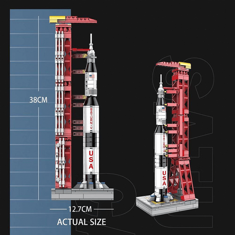 Apollo Rocket & Launch Pad - Building Set | Power Brickz