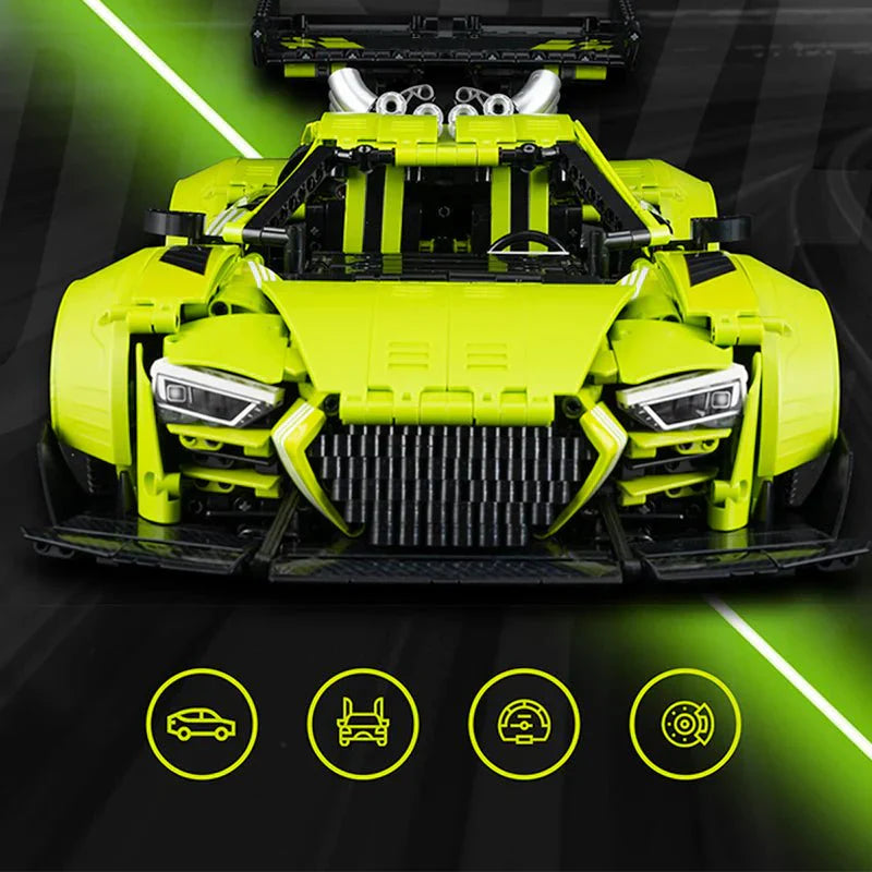 Street-Tuned R8 VSupercar - Building Blocks Set | Power Brickz