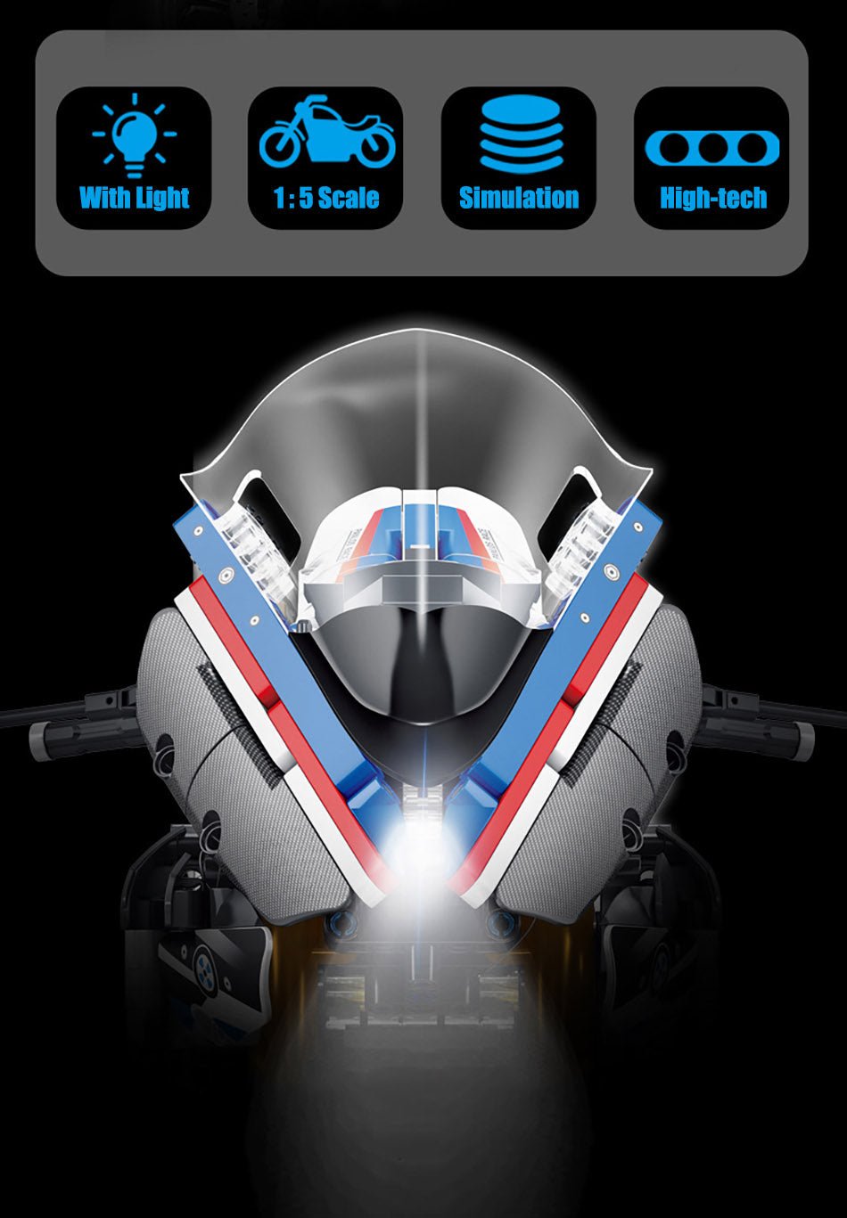 Carbon Track Superbike - Building Set | Power Brickz