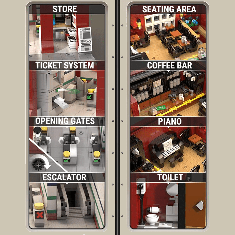 Brickadilly Circus London Station - Building Set | Power Brickz