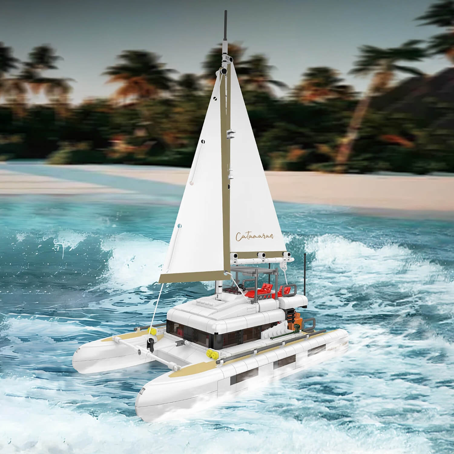 Luxury Catamaran Yacht - Building Blocks Set | Power Brickz