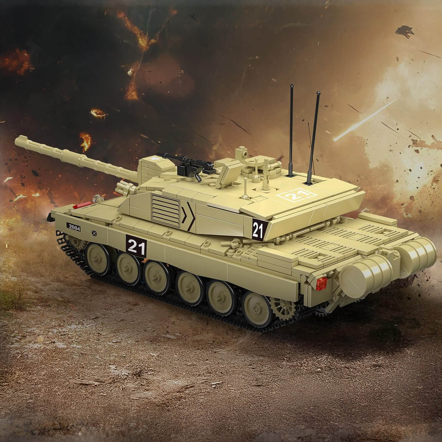 Challenger 2 Battle Tank RC - Building Set | Power Brickz