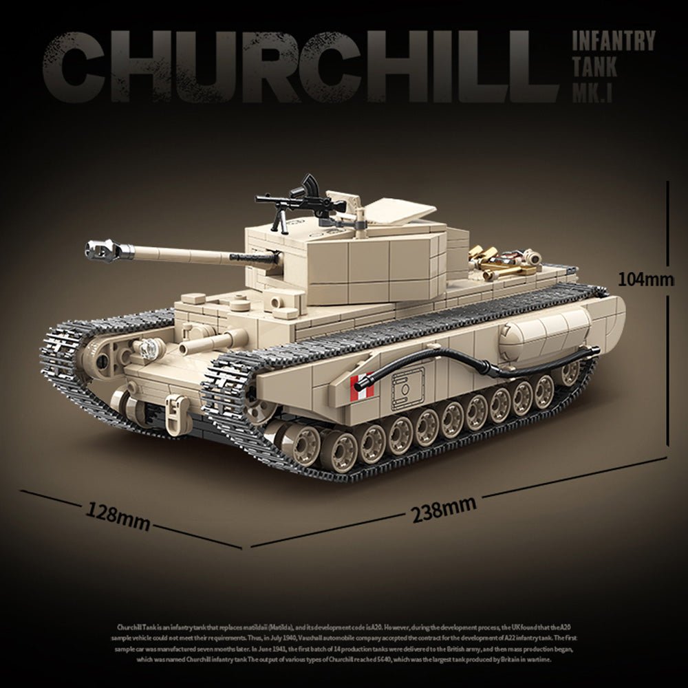 CHURCHILL MK.I Infantry Tank - Building Set | Power Brickz