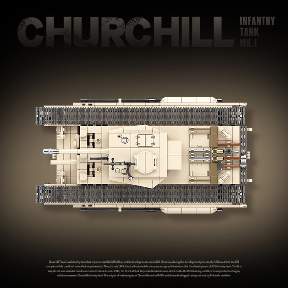 CHURCHILL MK.I Infantry Tank - Building Set | Power Brickz