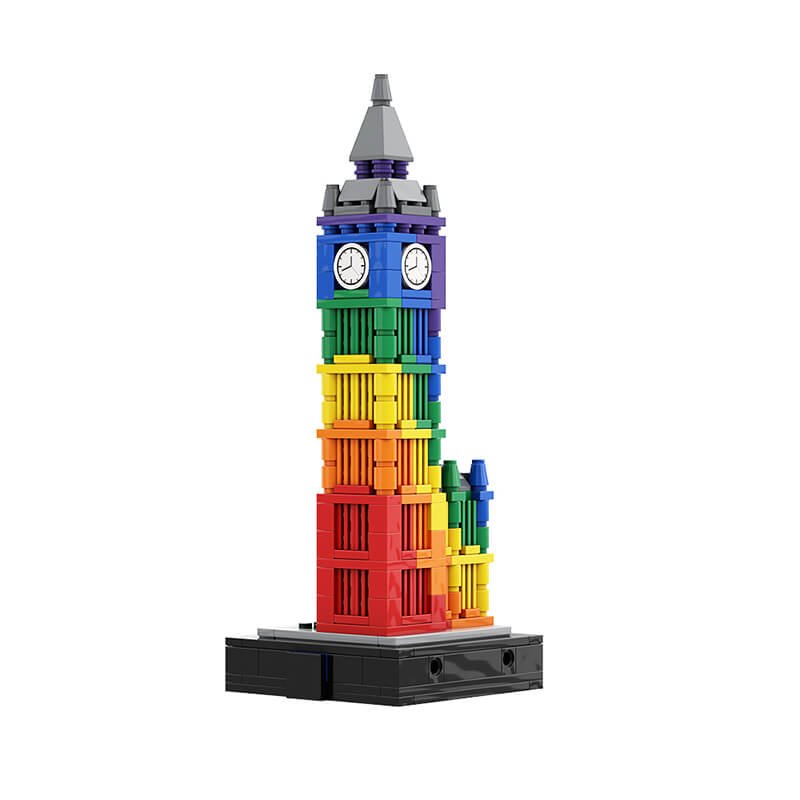 Colorful Big Ben II - Building Set | Power Brickz
