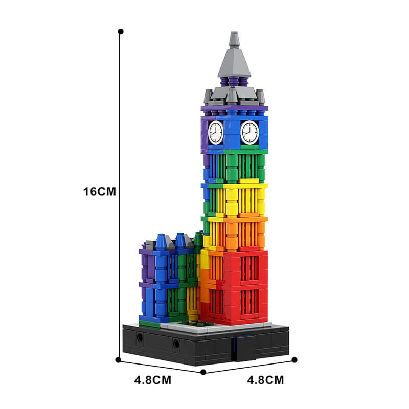 Colorful Big Ben II - Building Set | Power Brickz