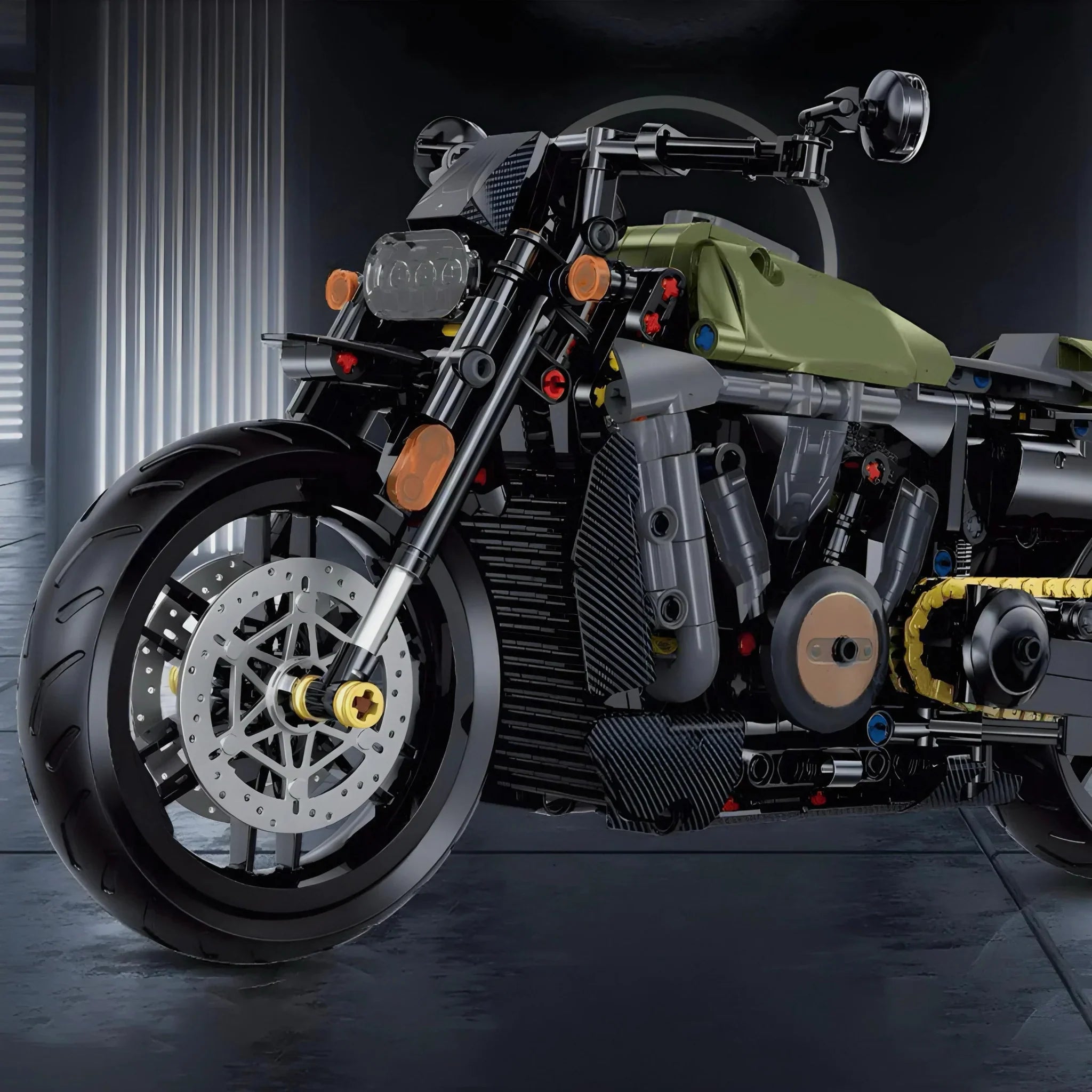 Custom V-Twin Chopper - Building Set | Power Brickz