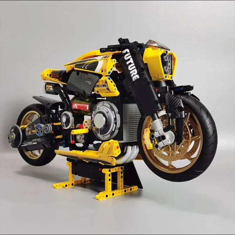 Cyberpunk Neon Street Bike - Building Set | Power Brickz