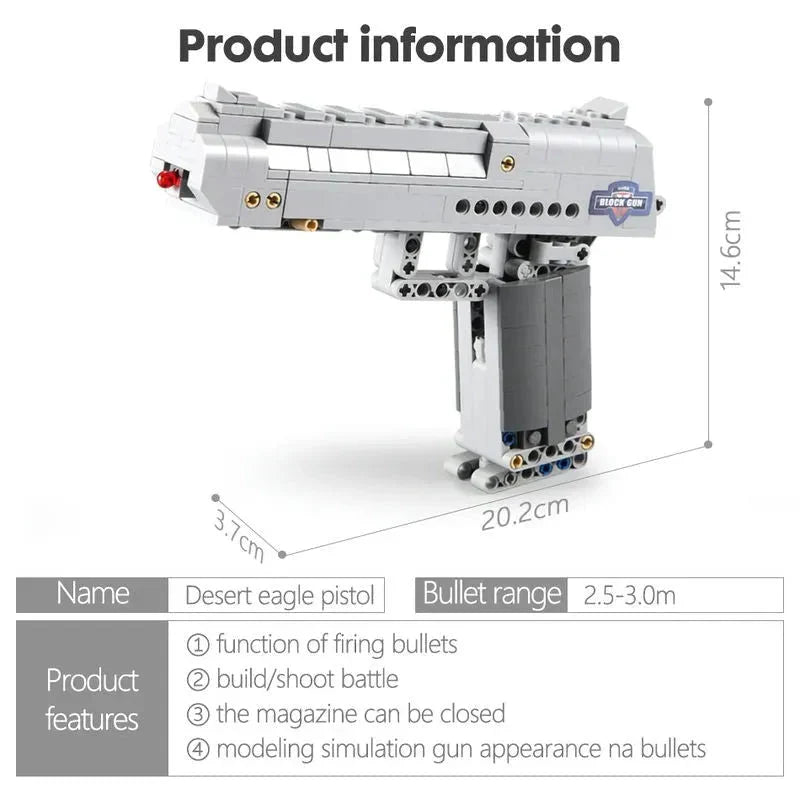 Desert Eagle Pistol Military - Building Set | Power Brickz