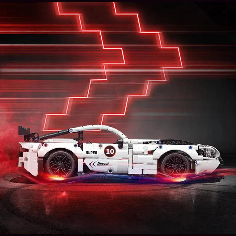 Track-Ready American Supercar - Building Set | Power Brickz