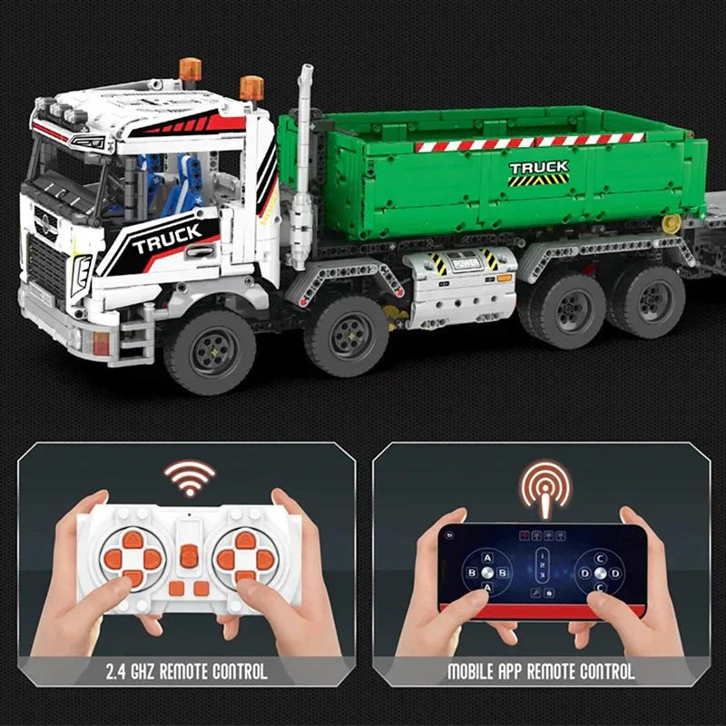 Dump Truck with Trailer - Building Blocks Set | Power Brickz