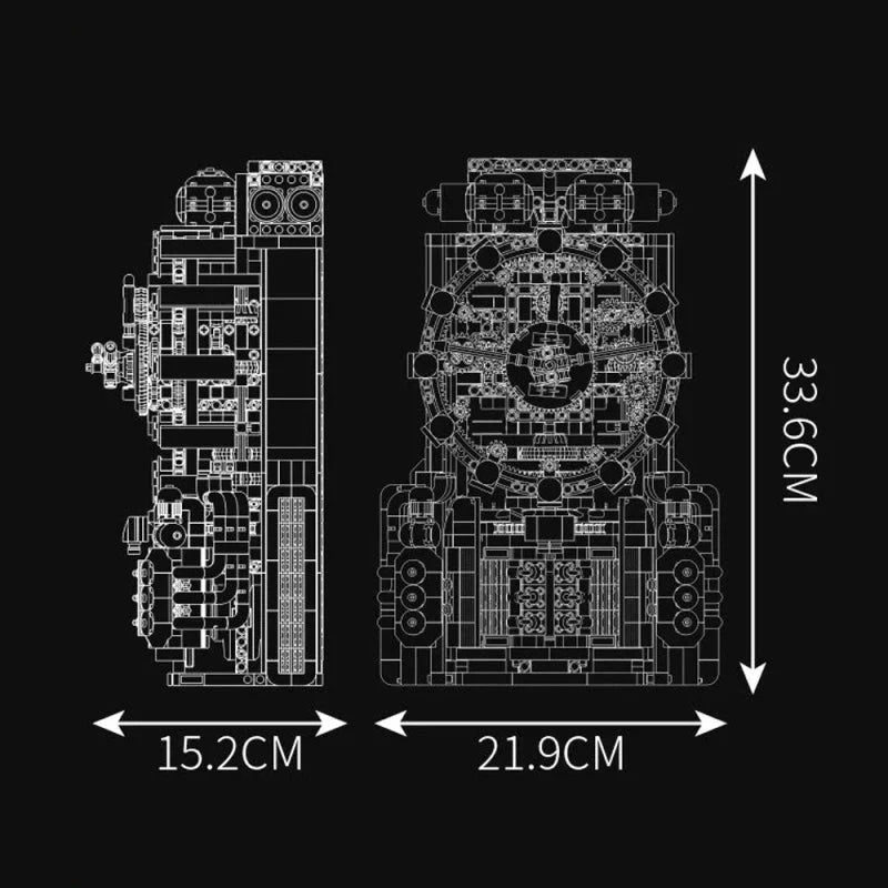 Engine Clock Technic | 1601pcs - Power Brickz