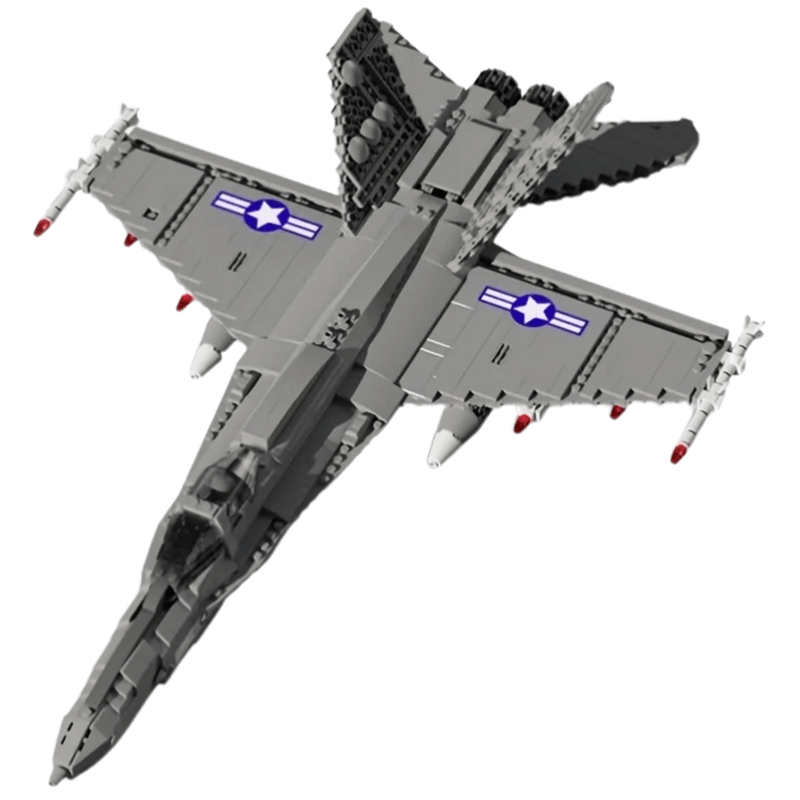 F18 Fighter Jet - Building Set | Power Brickz