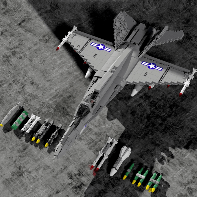 F18 Fighter Jet - Building Set | Power Brickz