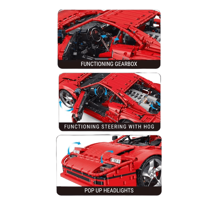 Twin-Turbo FSupercar Icon - Building Blocks Set | Power Brickz
