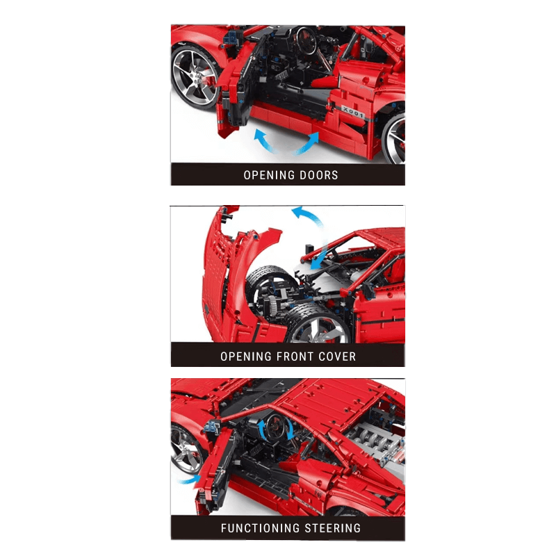 Twin-Turbo FSupercar Icon - Building Blocks Set | Power Brickz