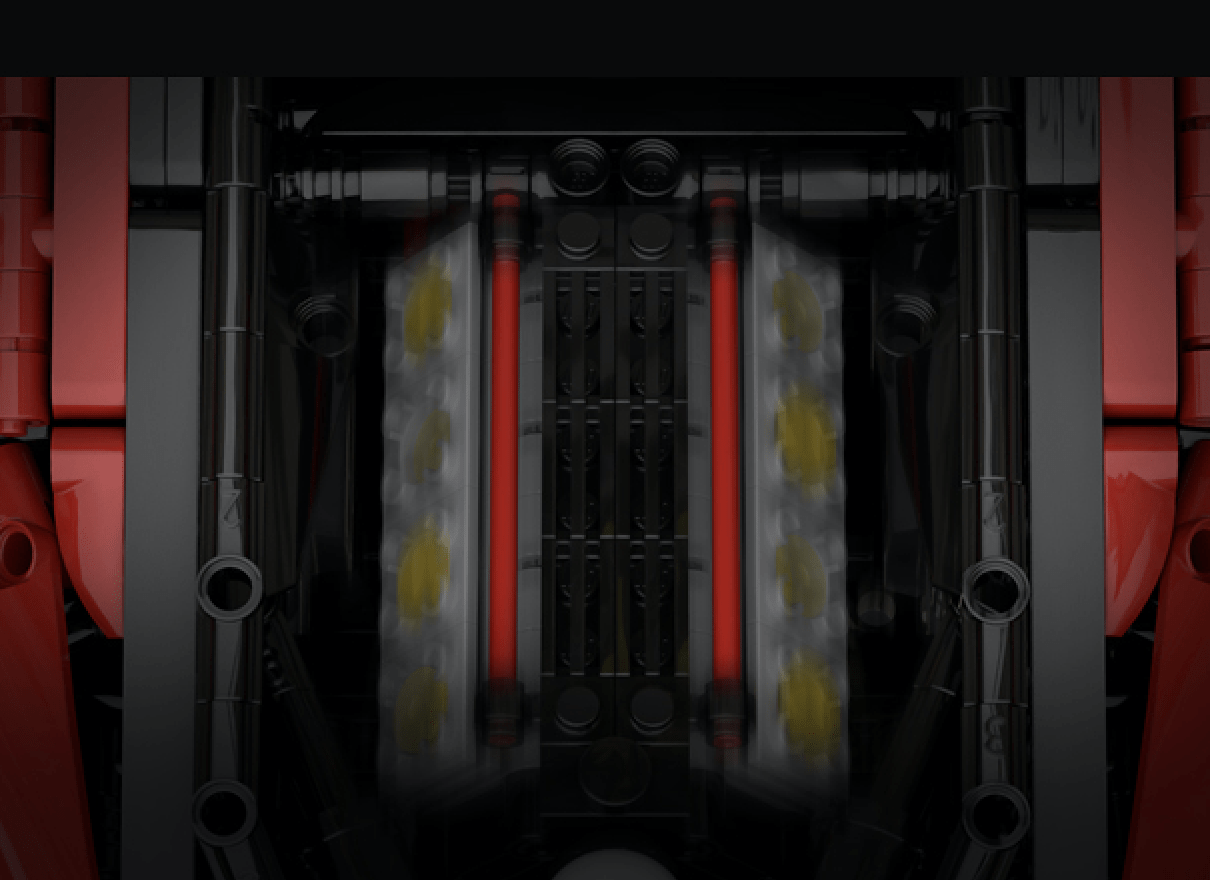 V8Italian Supercar Red - Building Blocks Set | Power Brickz