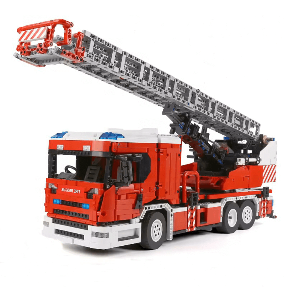 Fire Rescue Ladder Truck - Building Blocks Set | Power Brickz