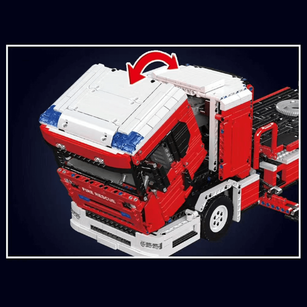 Fire Rescue Ladder Truck - Building Blocks Set | Power Brickz