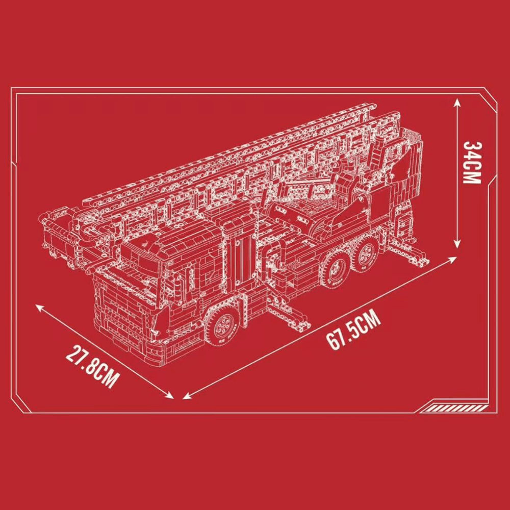 Fire Rescue Ladder Truck - Building Blocks Set | Power Brickz