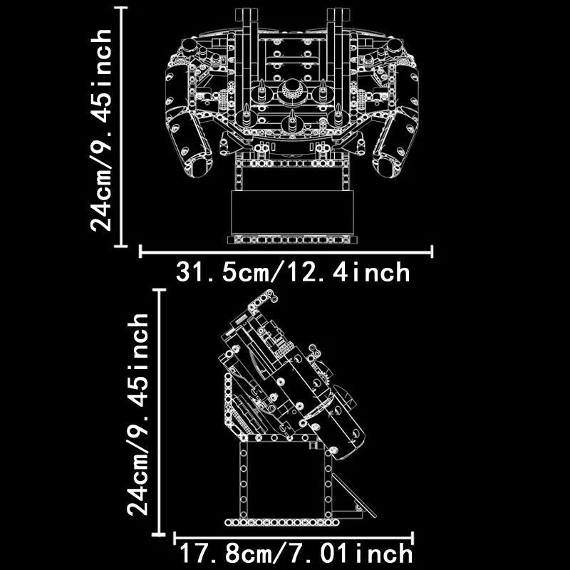 1:1 Formula Racing Steering Wheel - Building Blocks Set | Power Brickz