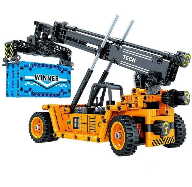 Front-Mounted Crane Truck - Building Set | Power Brickz