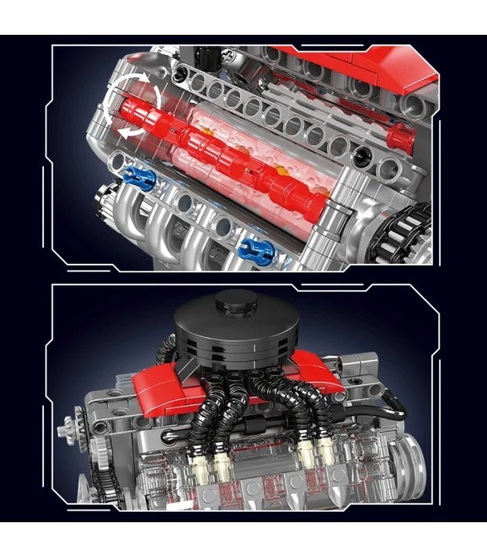 Functional LSX454 V8 Engine | 487pcs - Power Brickz