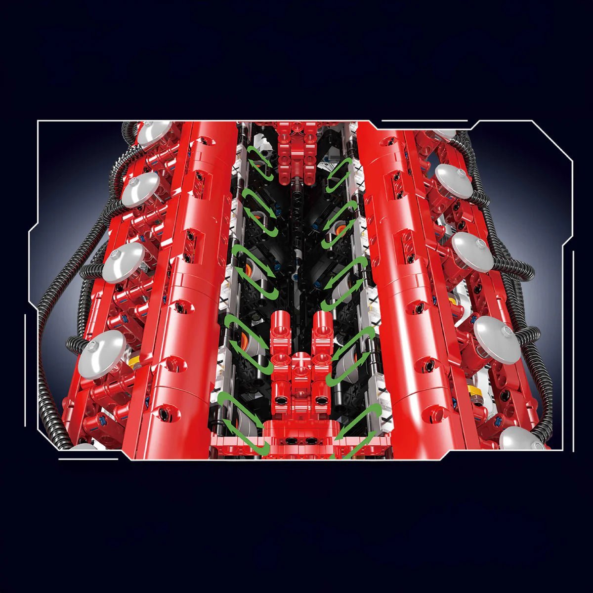 Functional V12 Engine & Gearbox | 3471pcs - Power Brickz