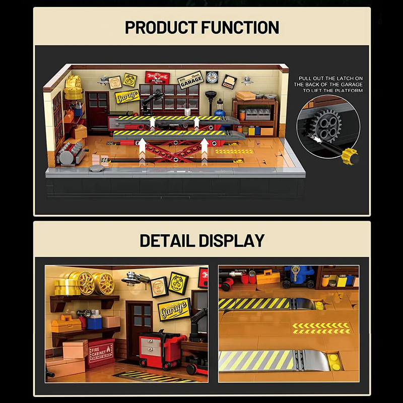 Vintage Auto Garage - Building Blocks Set | Power Brickz