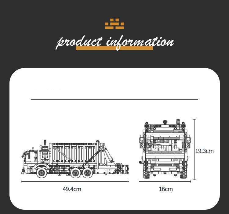 Urban Garbage Collection Truck - Building Blocks Set | Power Brickz