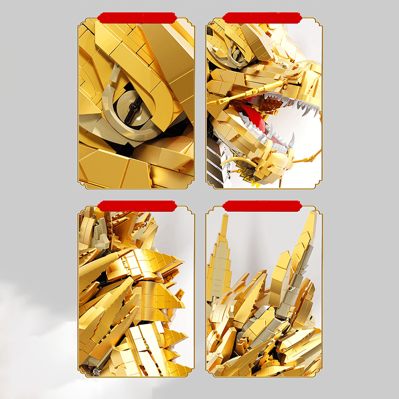 Gold Edition Dragon Head - Building Set | Power Brickz