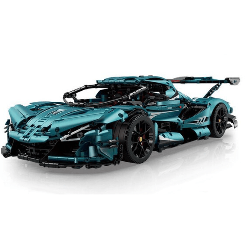 Blue Track-Only Hypercar - Building Blocks Set | Power Brickz