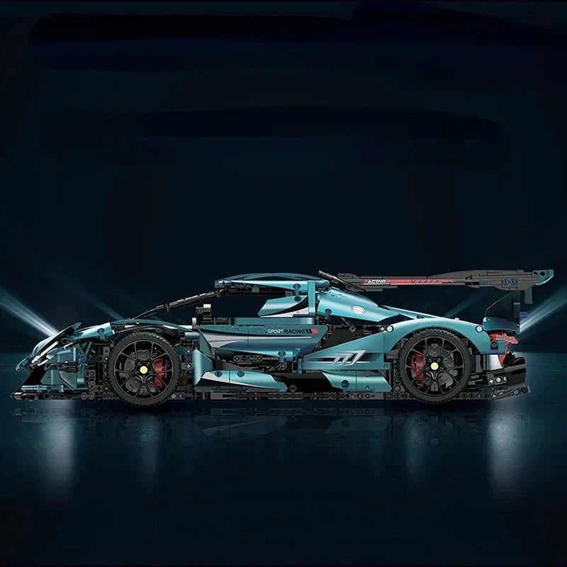 Blue Track-Only Hypercar - Building Blocks Set | Power Brickz