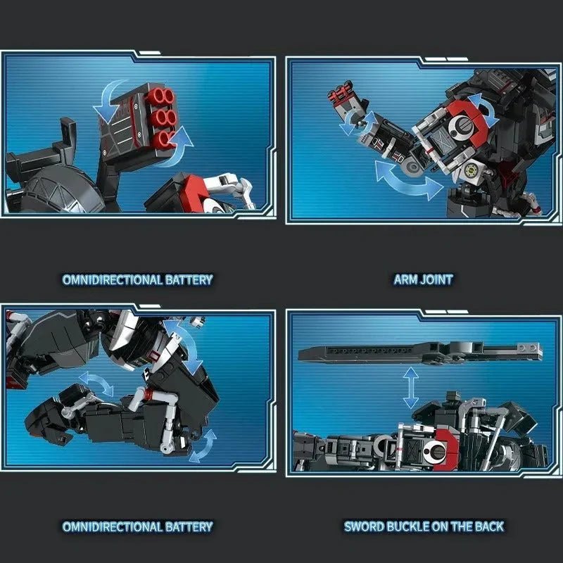 Heavy Duty Mecha Robot MU2 White Shark Bricks Toy | 802pcs - Power Brickz