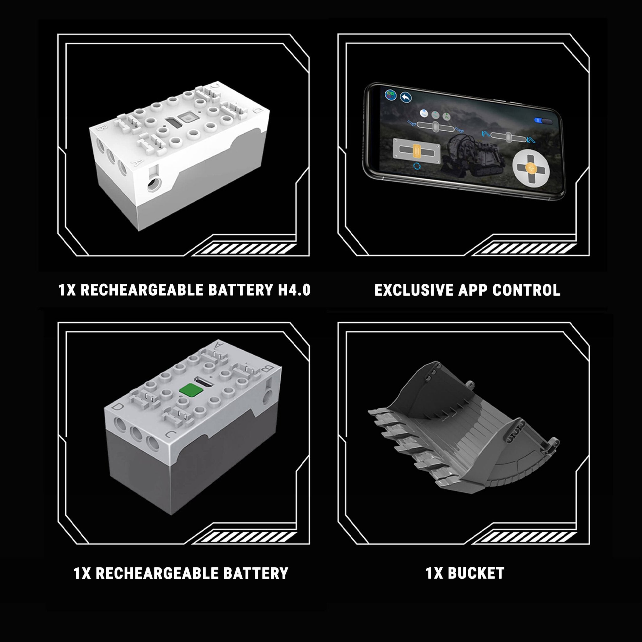 Heavy-Duty RC Excavator - Building Set | Power Brickz