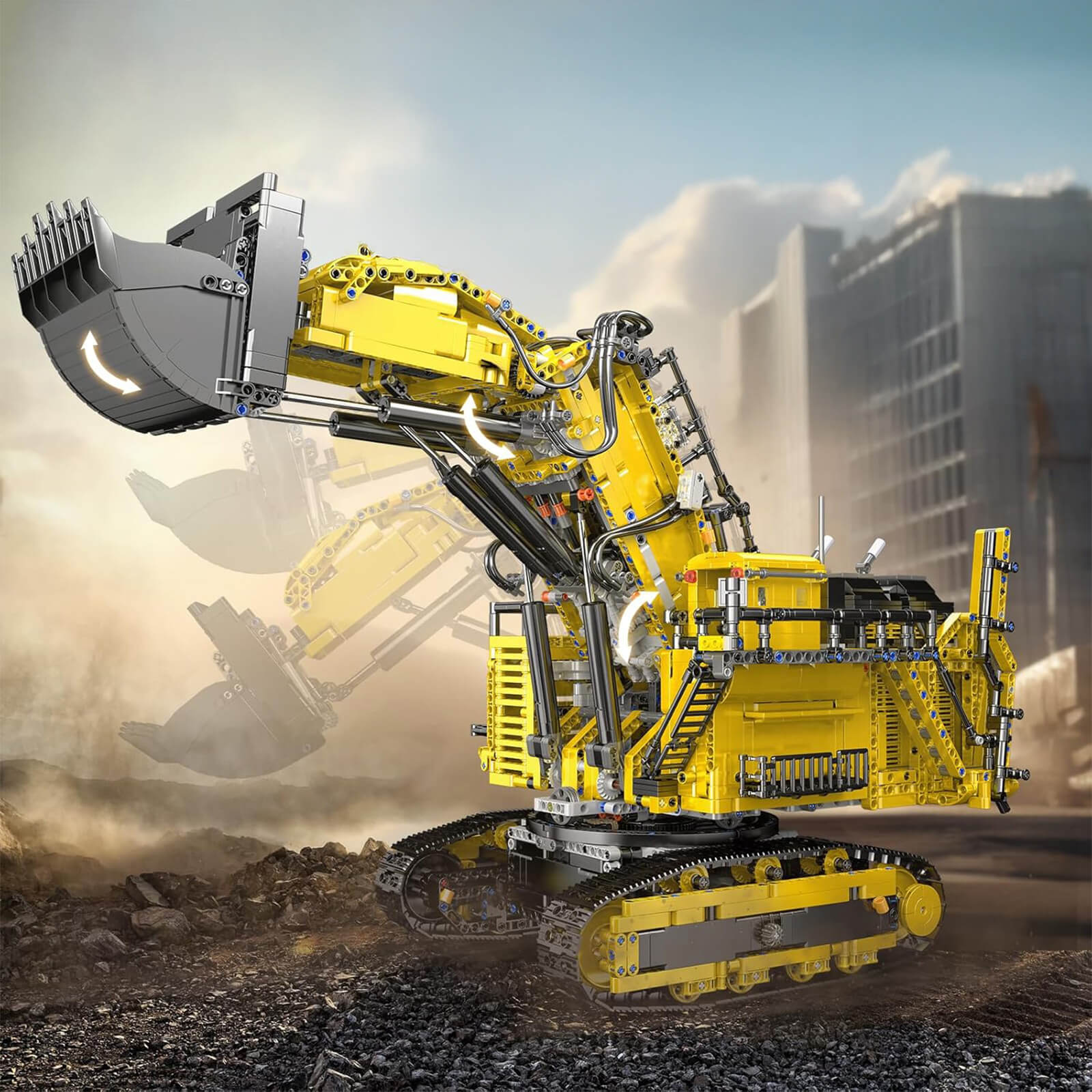 Heavy-Duty RC Excavator - Building Set | Power Brickz