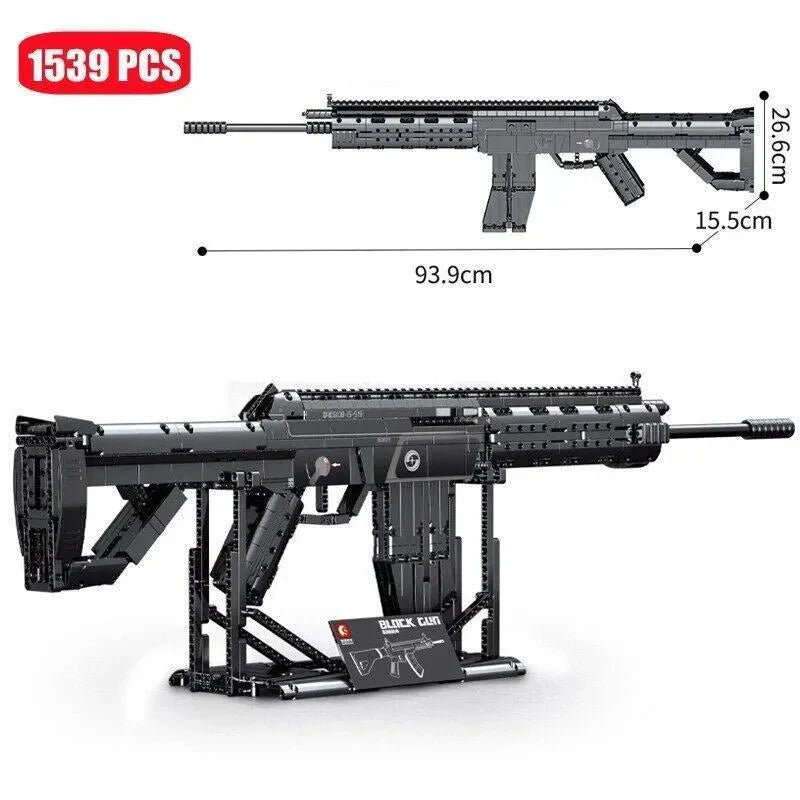 Heavy Duty SMG Combat Rifle - Building Set | Power Brickz