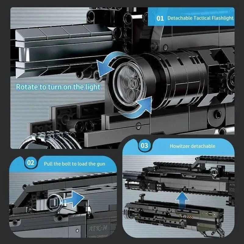 Heavy Duty SWAT Assault Rifle - Building Set | Power Brickz