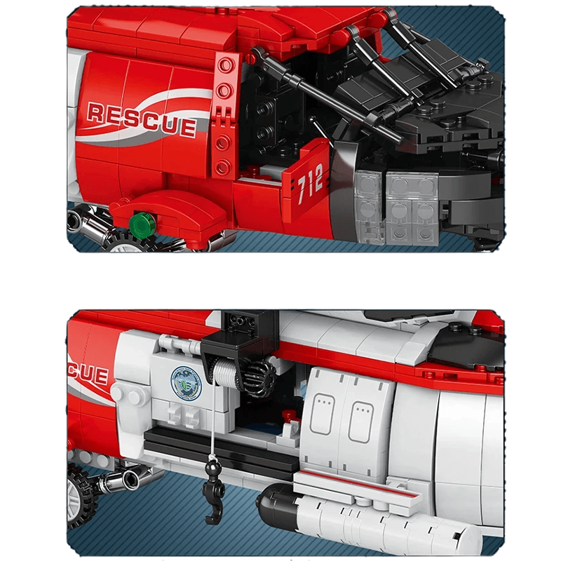 HH-60J Search And Rescue Aircraft - Building Set | Power Brickz