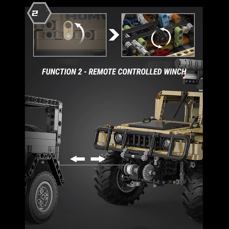 Military Off-Road Humvee Truck - Building Blocks Set | Power Brickz