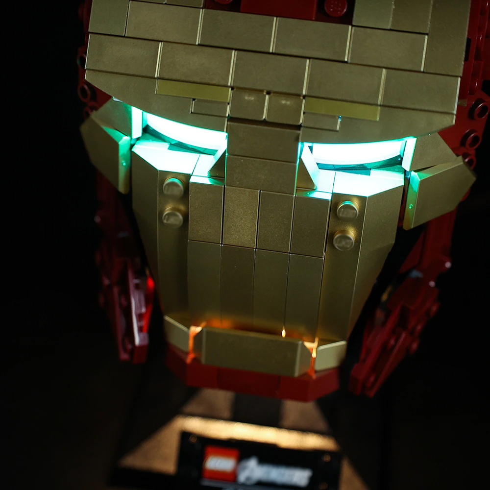 Iron Man Helmet 76165 LED Light Kit – Building Block Lighting | Power Brickz™