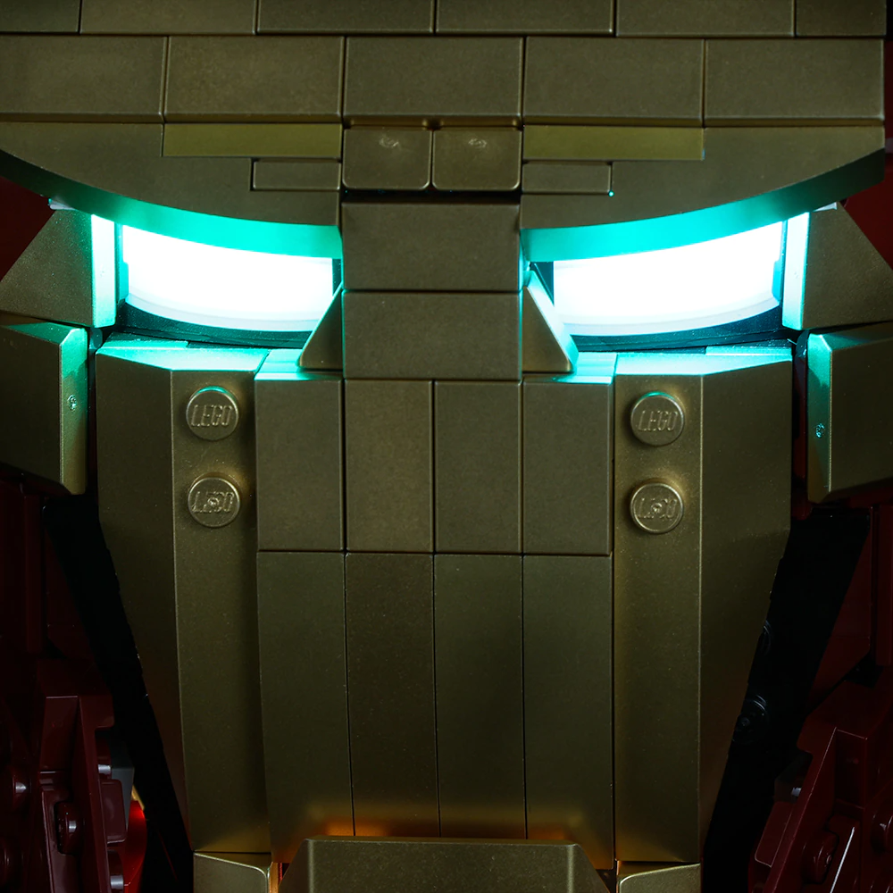 Iron Man Helmet 76165 LED Light Kit – Building Block Lighting | Power Brickz™