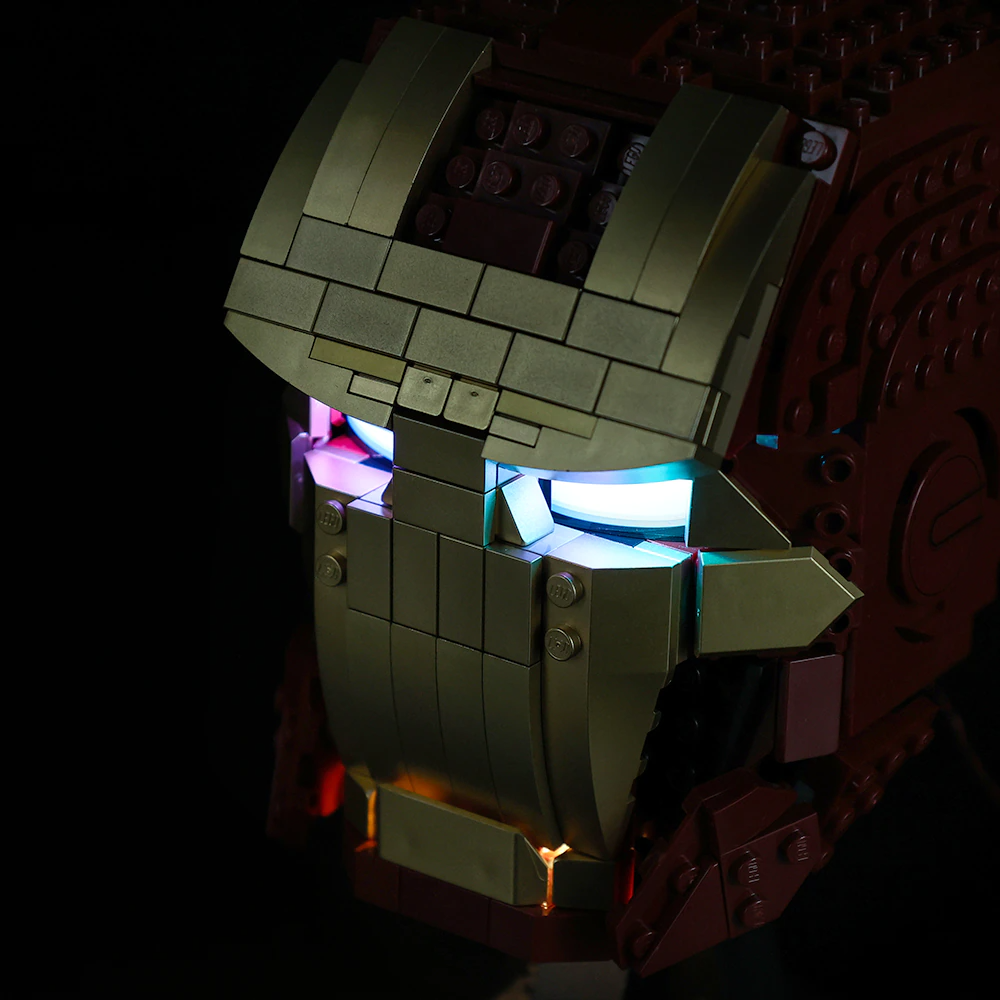 Iron Man Helmet 76165 LED Light Kit – Building Block Lighting | Power Brickz™